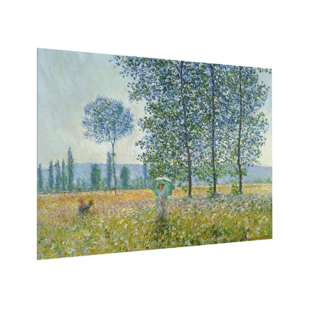 Glass splashback landscape Claude Monet - Fields In Spring