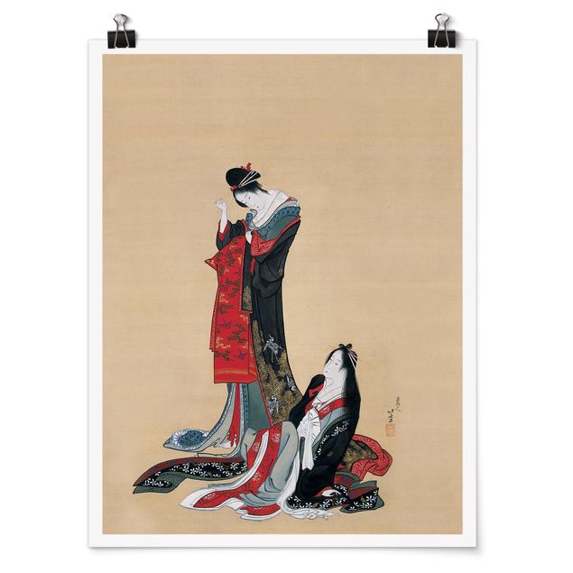 Poster art print - Katsushika Hokusai - Two Courtesans