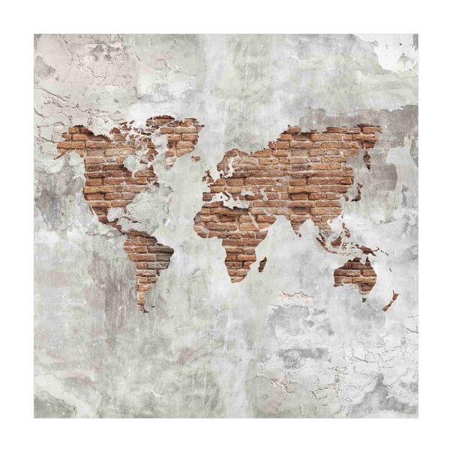stone rugs Shabby Concrete Brick World Map