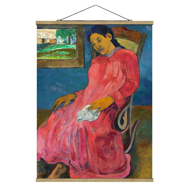 Fabric print with poster hangers - Paul Gauguin - Faaturuma (Melancholic)
