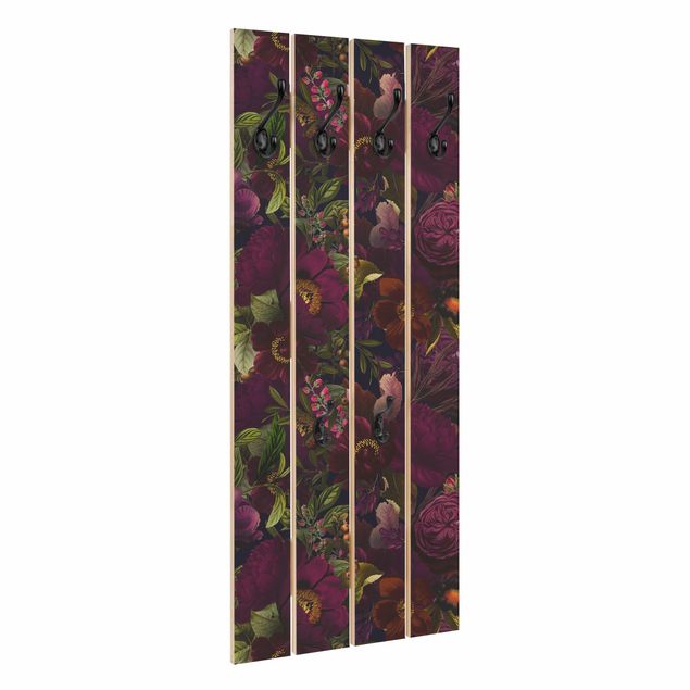 Coat rack - Purple Blossoms Dark