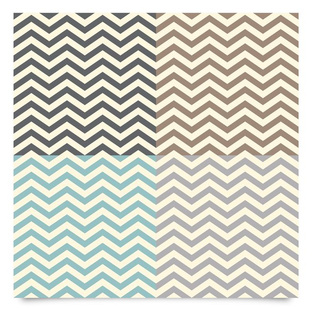 Adhesive film - Modern Zigzag Stripe Pattern In 4 Homely Colours