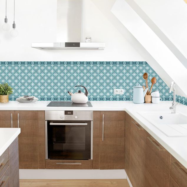 Kitchen splashbacks Geometrical Tile Mix Hearts Turquoise