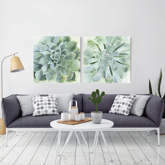 Print on canvas - Succulent Watercolour Set I