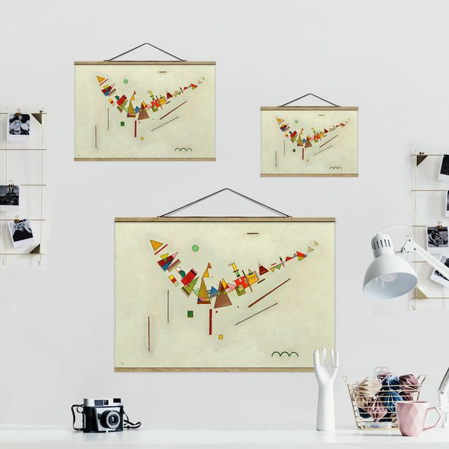 Fabric print with poster hangers - Wassily Kandinsky - Angular Swing