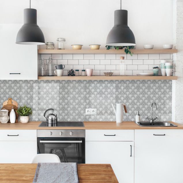 Kitchen splashbacks Glitter Look With Art Deko On Grey Backdrop II