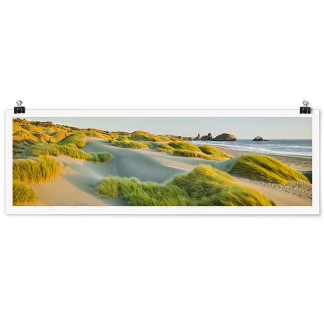 Panoramic poster beach - Dunes And Grasses At The Sea