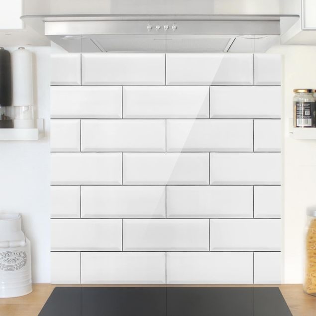 Glass splashback tiles White Ceramic Tiles