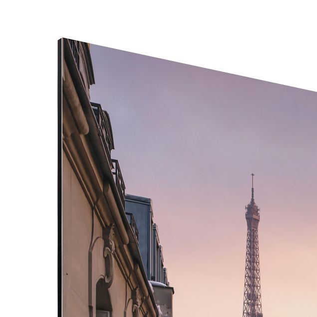 Print on aluminium - The Eiffel Tower In The Setting Sun