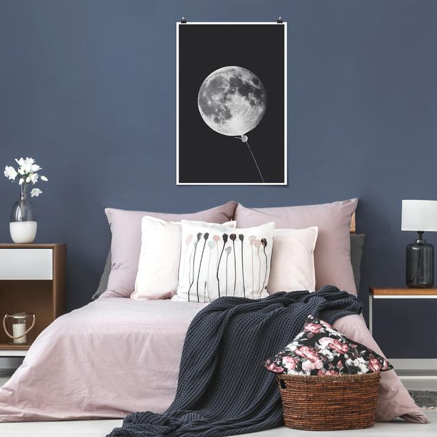 Poster art print - Balloon With Moon