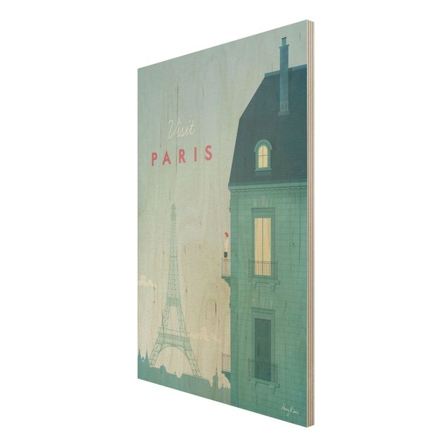 Print on wood - Travel Poster - Paris