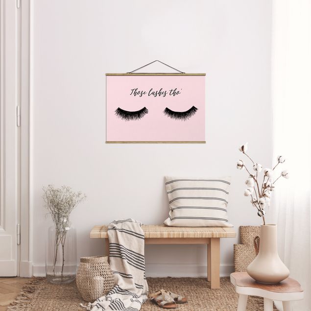 Fabric print with poster hangers - Eyelashes Chat - Lashes
