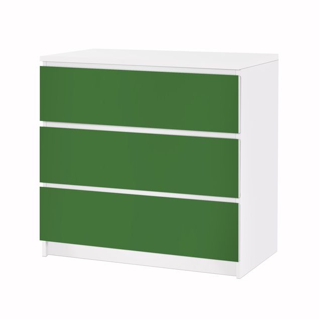 Adhesive film for furniture IKEA - Malm chest of 3x drawers - Colour Dark Green