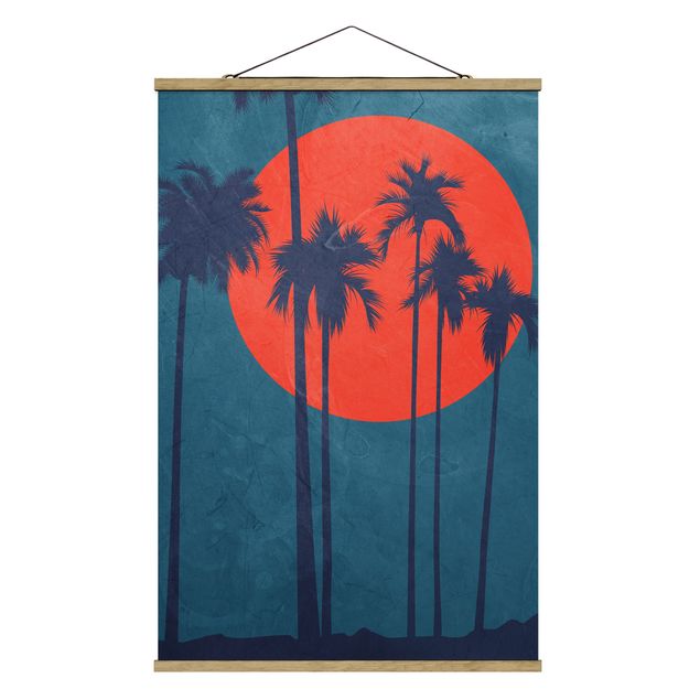 Fabric print with poster hangers - Palm Cote d'Azur