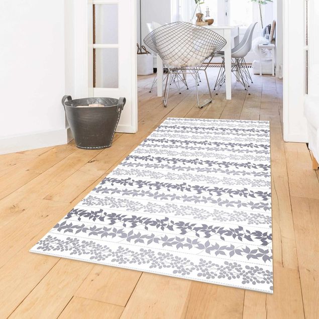 Outdoor rugs Leaf Silhouettes With Stripes