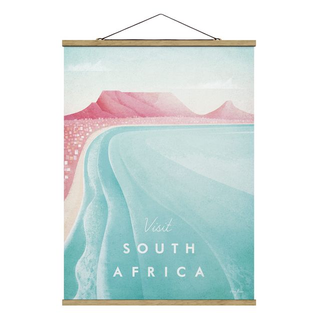 Fabric print with poster hangers - Travel Poster - South Africa