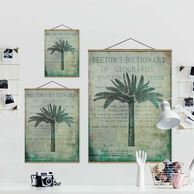 Fabric print with poster hangers - Vintage Collage - Antique Palme