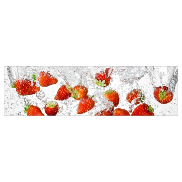 Kitchen wall cladding - Fresh Strawberries In Water