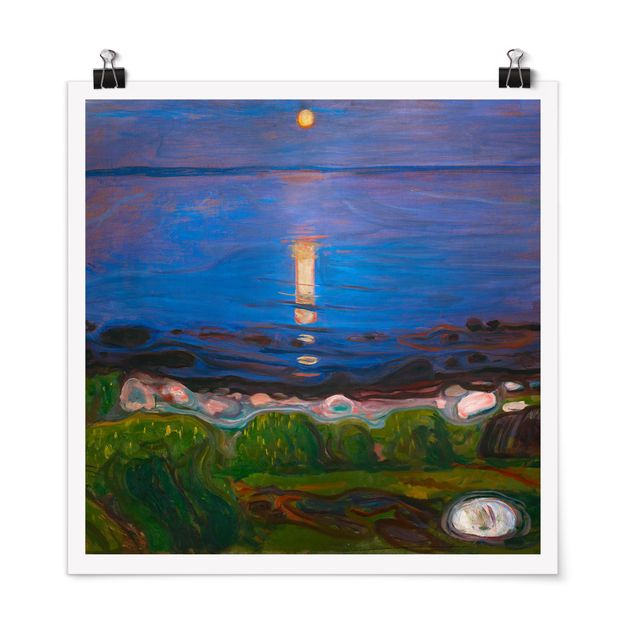 Poster - Edvard Munch - Summer Night By The Beach