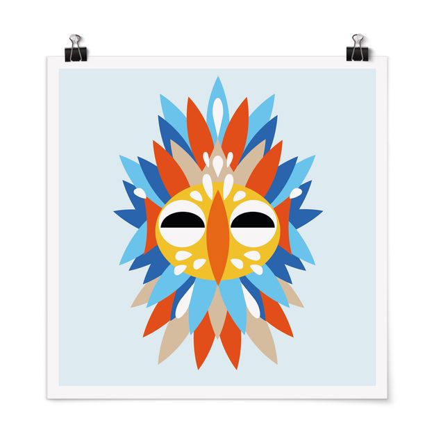 Poster - Collage Ethnic Mask - Parrot