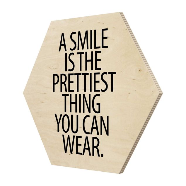 Wooden hexagon - A Smile Is The Prettiest Thing Sans Serif