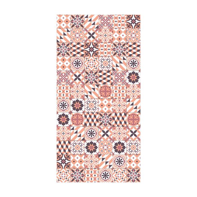 modern area rugs Geometrical Tile Mix Orange