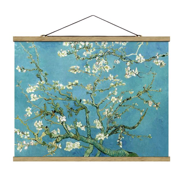 Fabric print with poster hangers - Vincent Van Gogh - Almond Blossoms