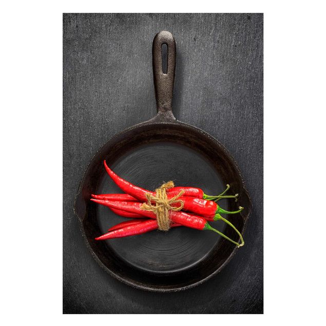 Magnetic memo board - Red Chili Bundles In Pan On Slate