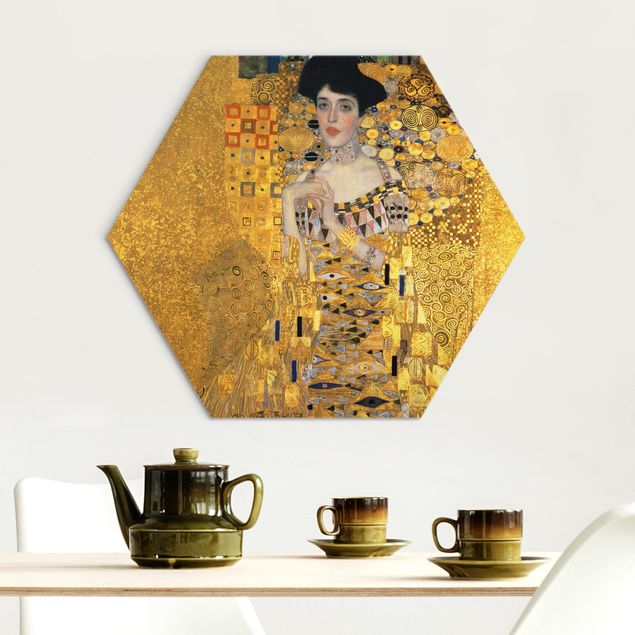 Alu-Dibond hexagon - Gustav Klimt - Portrait Of Adele Bloch-Bauer I