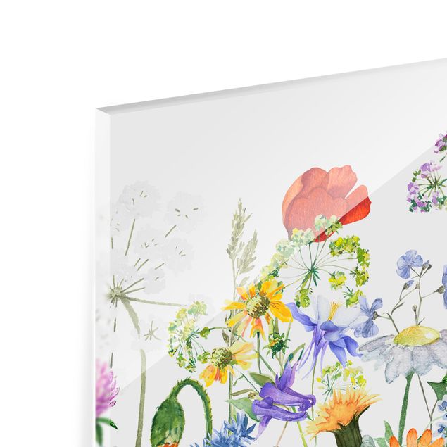 Splashback - Watercolour Flower Meadow - Square 1:1