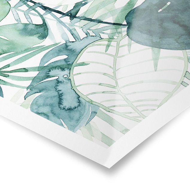 Poster - Palm Fronds In Water Color II