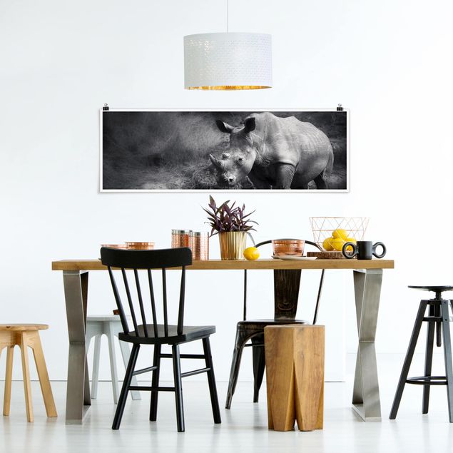 Panoramic poster animals - Lonesome Rhinoceros
