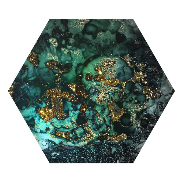 Hexagon Picture Forex - Golden Sea Islands Abstract
