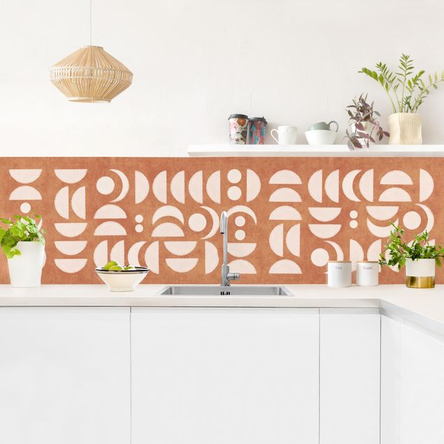 Kitchen wall cladding - Abstract Moon Terracotta