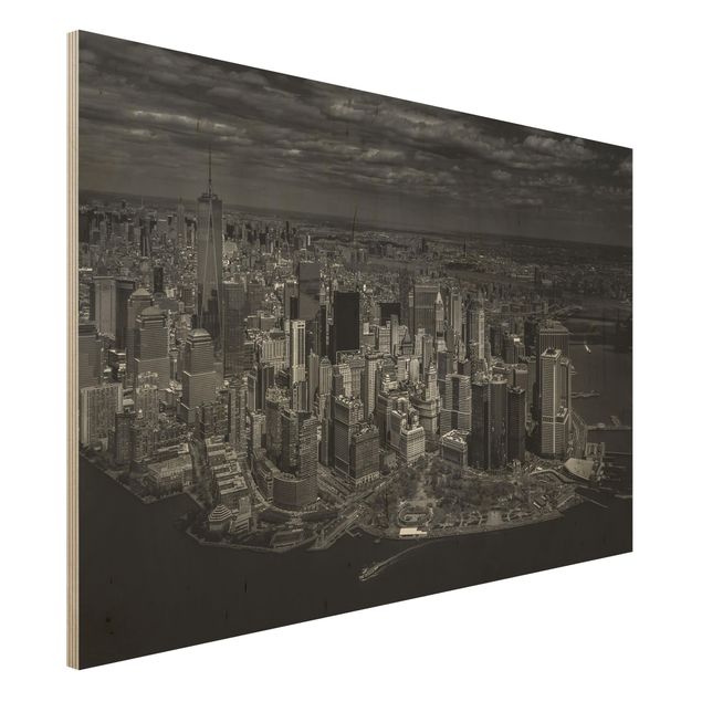 Wood print - New York - Manhattan From The Air