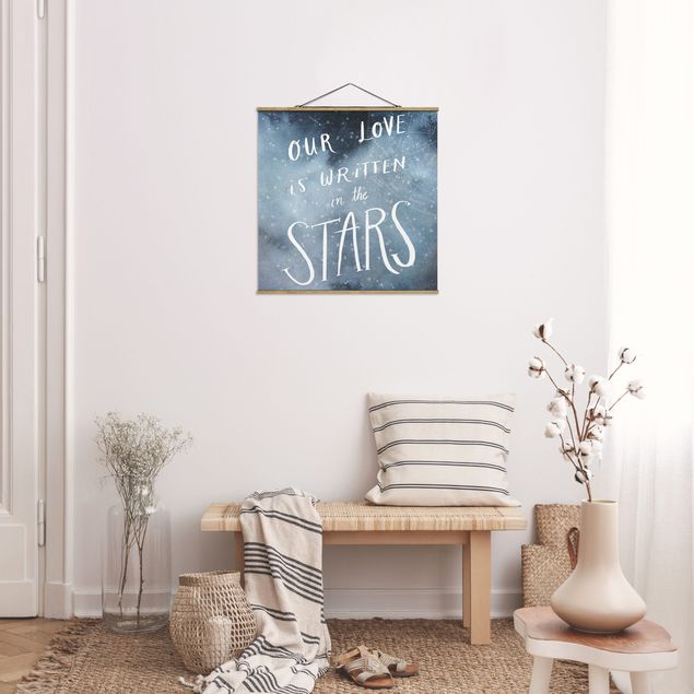 Fabric print with poster hangers - Heavenly Love - Star