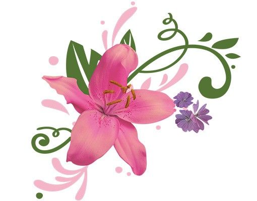 Wall art stickers No.BP8 Lily Dream Pink
