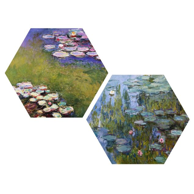 Alu-Dibond hexagon - Claude Monet - Water Lilies Set