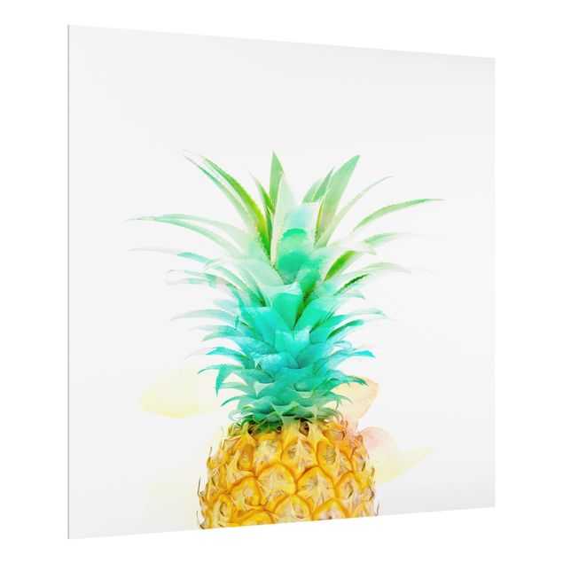 Glass splashback Pineapple Watercolor