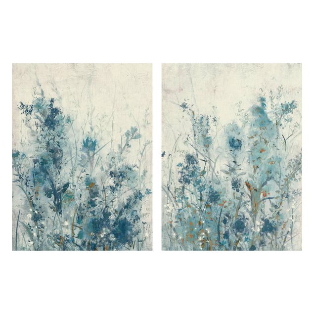 Print on canvas - Blue Spring Meadow Set I