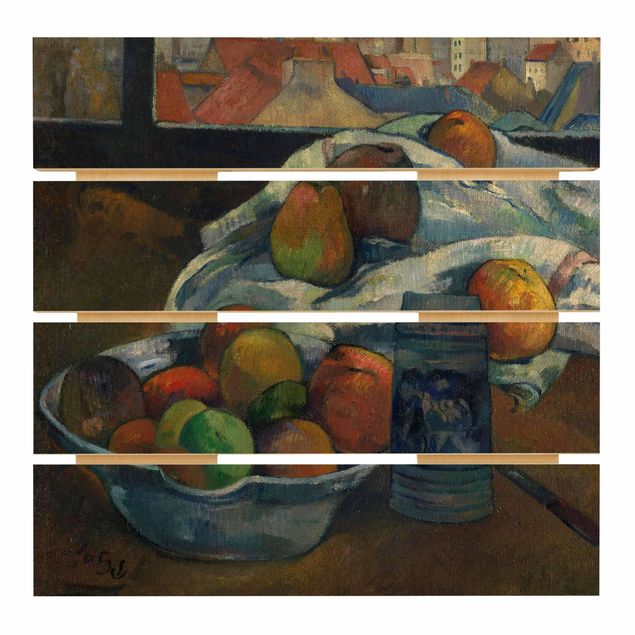 Print on wood - Paul Gauguin - Fruit Bowl and Pitcher in front of a Window