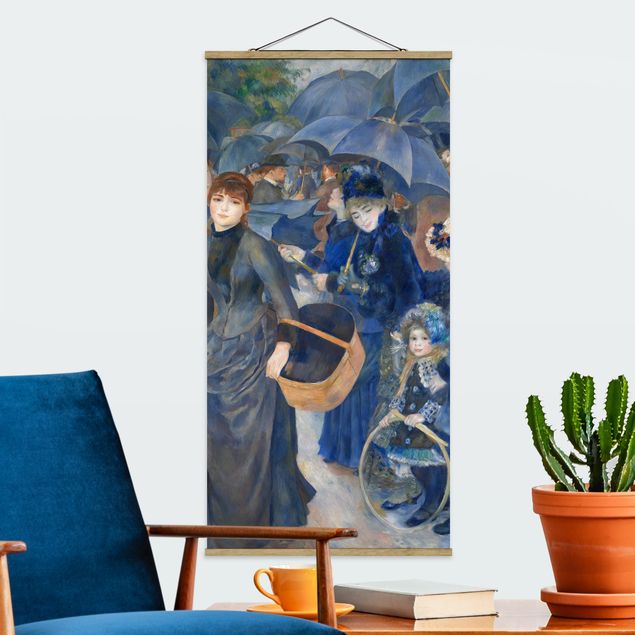 Fabric print with poster hangers - Auguste Renoir - Umbrellas