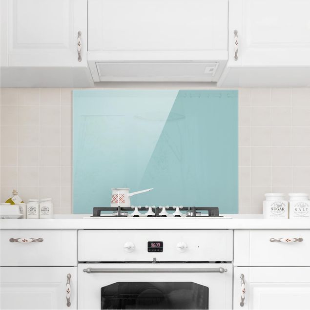 Glass splashback kitchen Pastel Turquoise