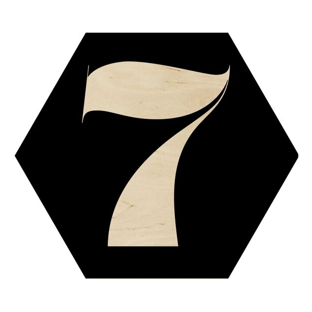 Wooden hexagon - Roman Numeral 7