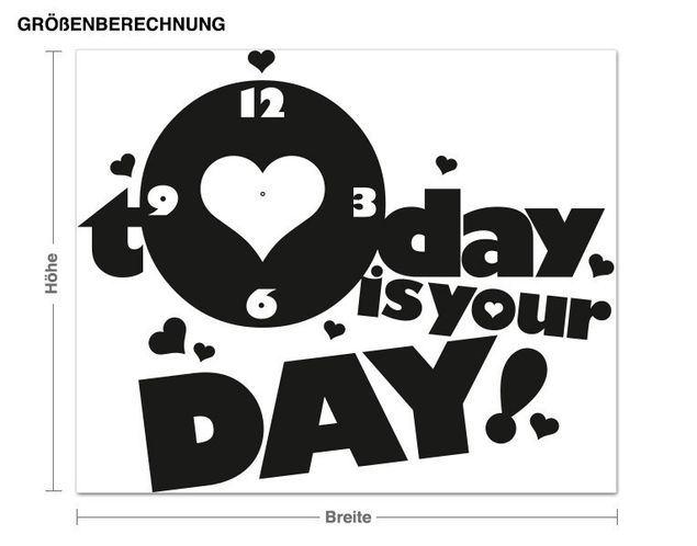 Love heart wall stickers Today Is your Day