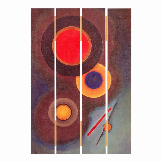 Print on wood - Wassily Kandinsky - Circles And Lines