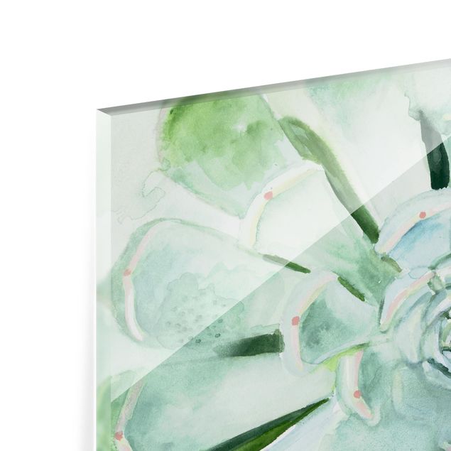 Glass Splashback - Succulent Watercolor Bright - Landscape 3:4