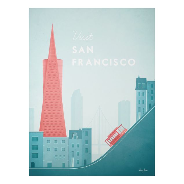 Print on aluminium - Travel Poster - San Francisco