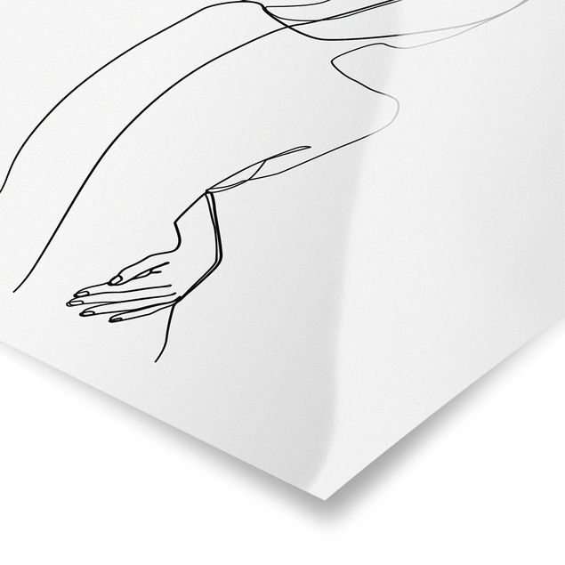 Poster - Line Art Back Woman Black And White