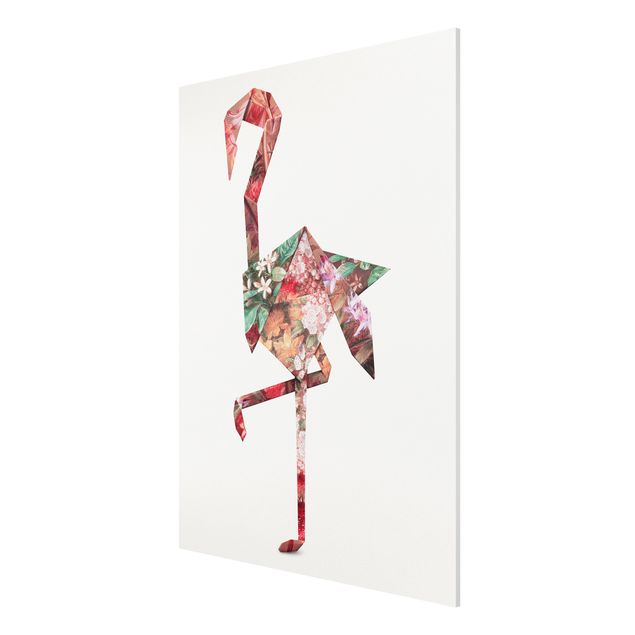 Print on forex - Origami Flamingo